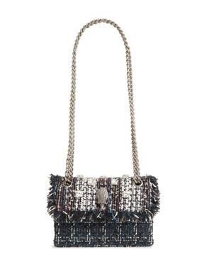 Kurt Geiger Mini Kensington Blue Dark Tweed Crossbody Bag